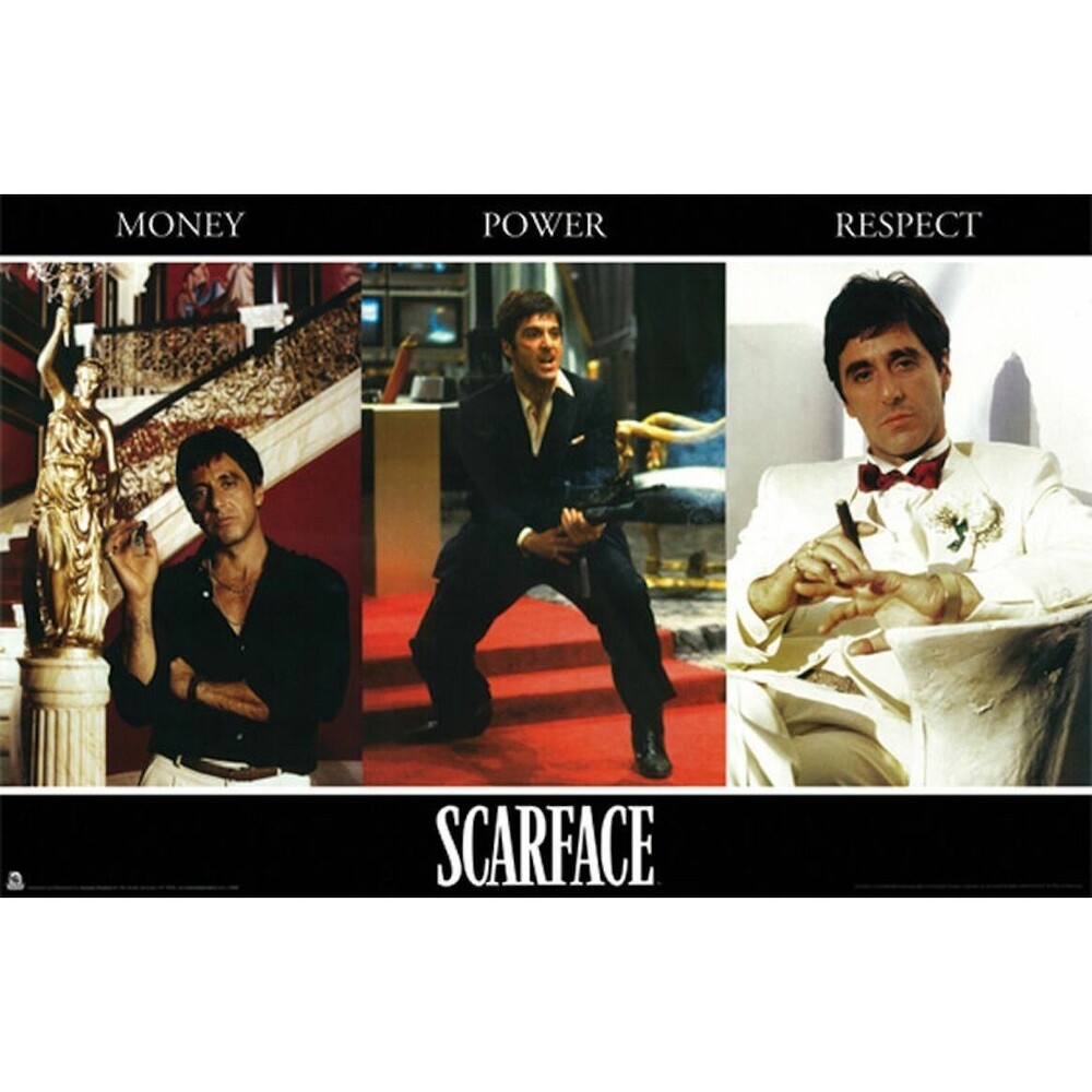 Scarface Money Power Respect Tony Montana Movie Poster Scorpio Posters 34.5 X 22